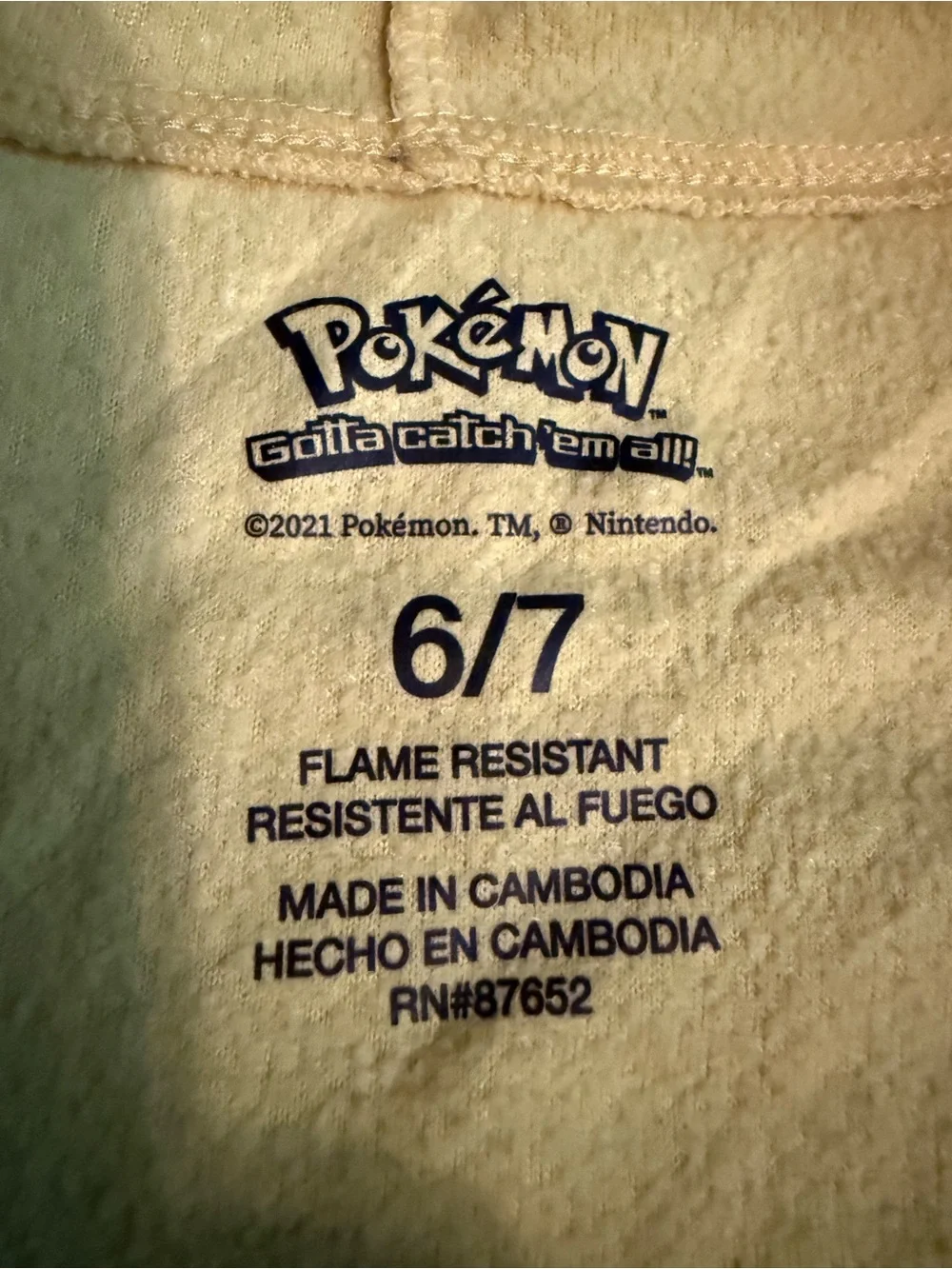 Pokémon/Pikachu print union suit onesie pajamas w/ hood size6/7